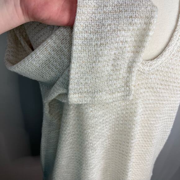 SADIE & SAGE | Cream Oversized Knit V-Neck Lightweight Sweater | Women's Small - Picture 4 of 8